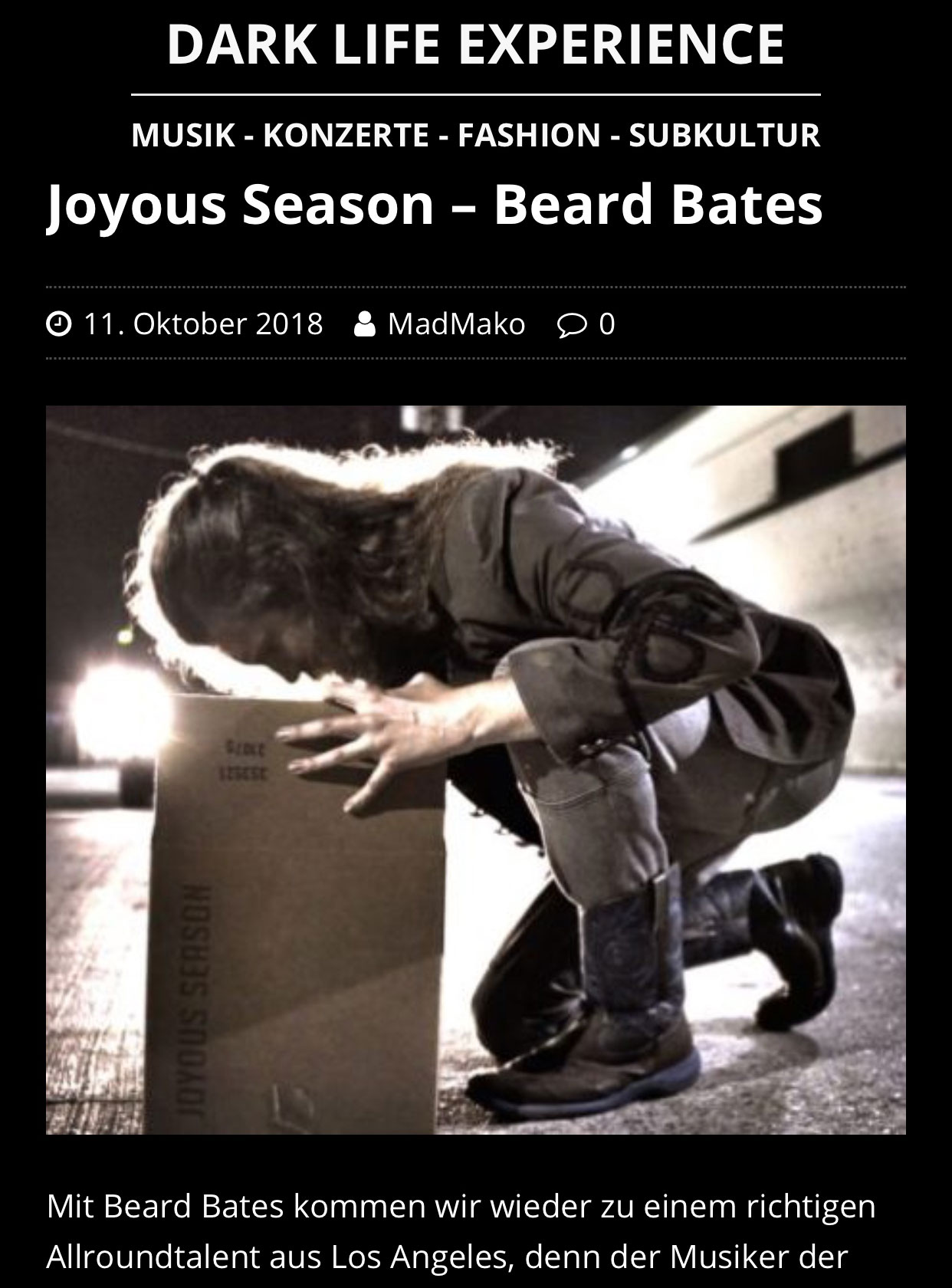 BEARD-BATES - DARK-LIFE-EXPERIENCE - Joyous Season